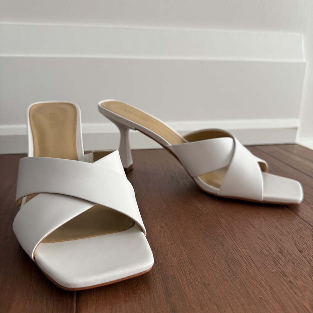 Michael Kors Clara mule sandal, white